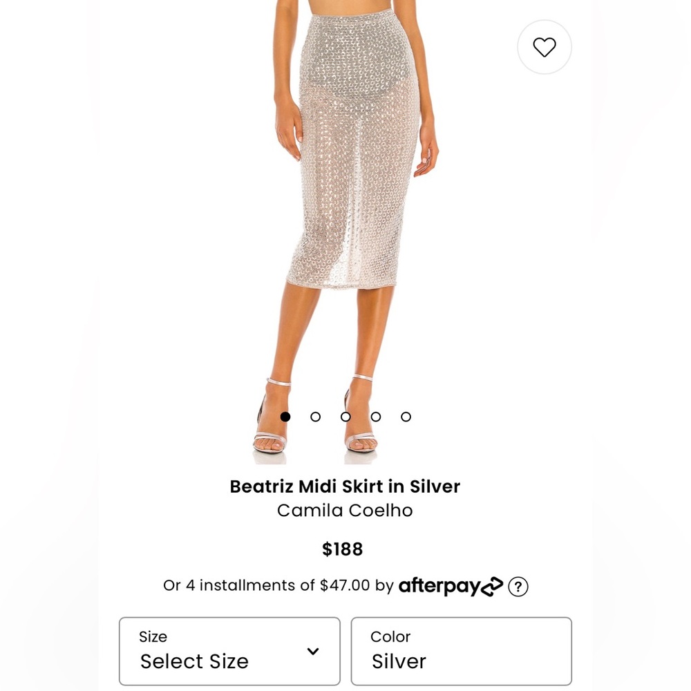 Camila Coelho Beatriz Midi Skirt in Silver